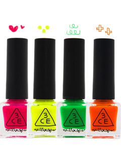 Stylenanda_3CE_NEON NAIL LACQUE 四色搶鏡螢光指甲油